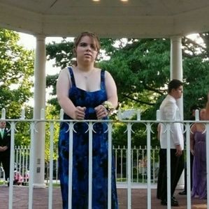 Connected Apparel Blue & Black Floral Dress 10